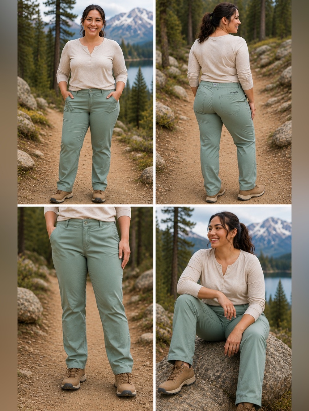 Columbia Women's Mint Green PFG Regular Fit Casual Hiking/Walking Pant